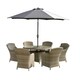 image 3 of 6 Seater Garden Furniture Set - 7 Piece - Deluxe Rattan Round Imperial Dining Set - 110cm Table With 6 Chairs Includes Cushions