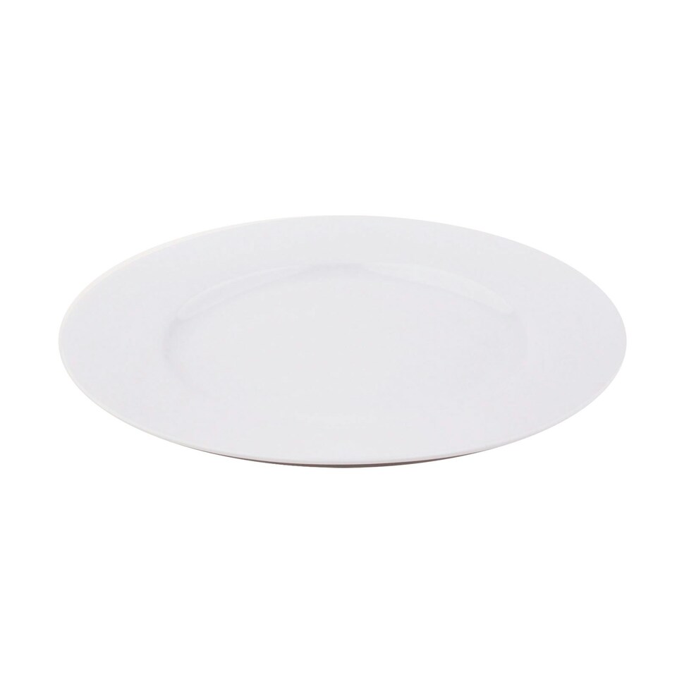 image 1 of Glim Glam Dinner Set Plates Bowls White Porcelain 18pc Set Rim