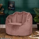 image 3 of icon Sirena Scallop Chair Bean Bag Dusk Pink Velvet Bean Bags Pink