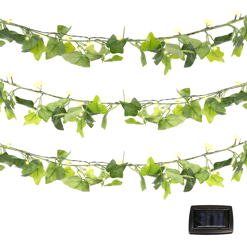 image 1 of Gardenwize 2m Solar Ivy Outdoor Garland String Lights (20 LED