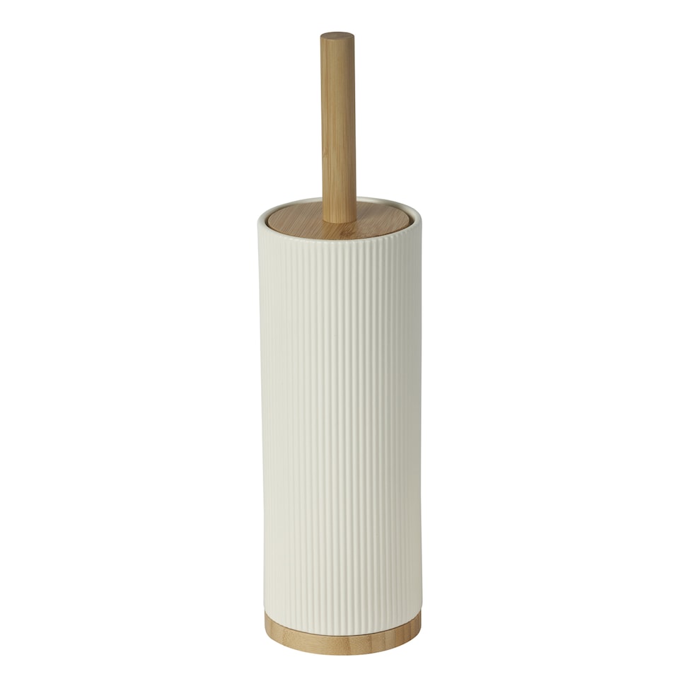 image 1 of Showerdrape Bondi Cream Toilet Brush & Holder | Cream | 1