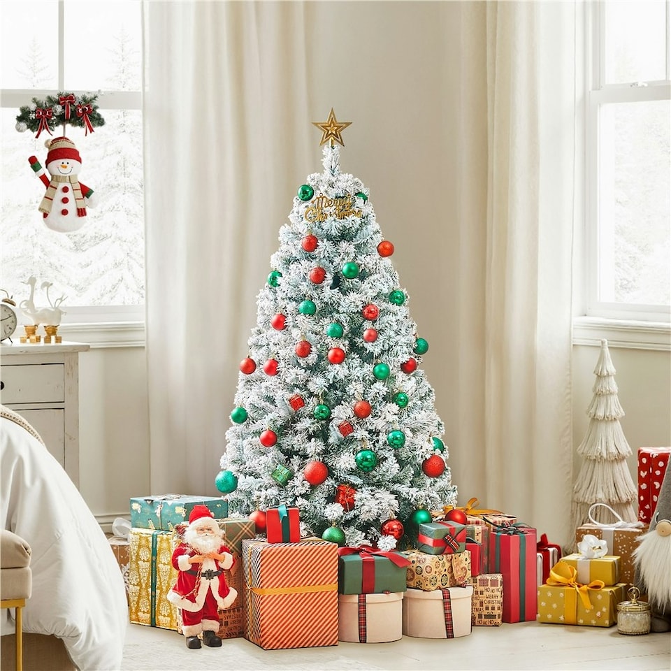 image 1 of Yaheetech Frosted Artificial Christmas Tree