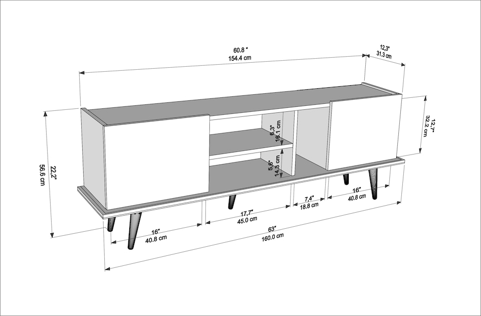 image 1 of Decorotika Ekvador TV Unit For Tv's Up to 70 inches