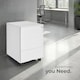 image 8 of Chest of Drawers Magna - 3 locking drawers, powder-coated steel, 39 x 45 x 55 cm | White | white | 45 x 39 x 55 cm | 1