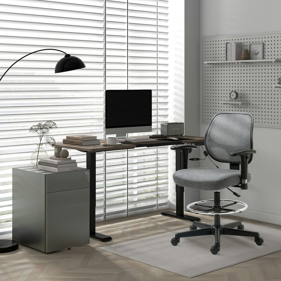 image 1 of Vinsetto Height Adjustable Electric Standing Desk with 4 Memory Preset Black