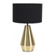 image 1 of ValueLights Jax Antique Brass Touch Table Lamp Black Shade