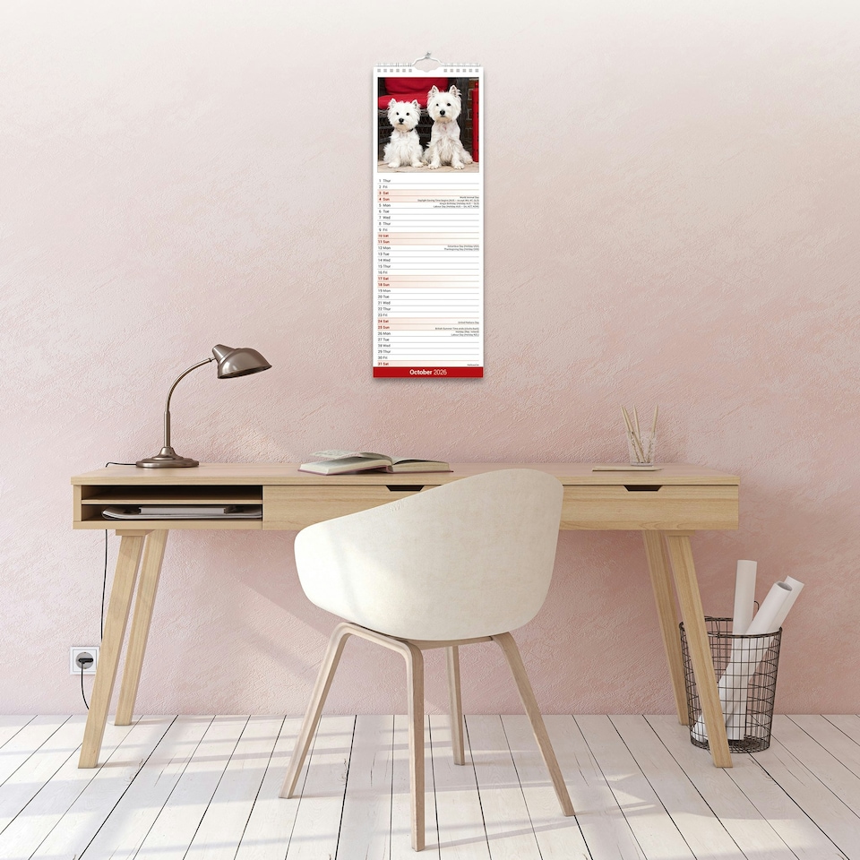 image 1 of West Highland Terrier Slim 2026 Calendar | Slimline Wall Calendar | Dog Breed Gift | Plastic Free Packaging | Avonside Publishing Ltd