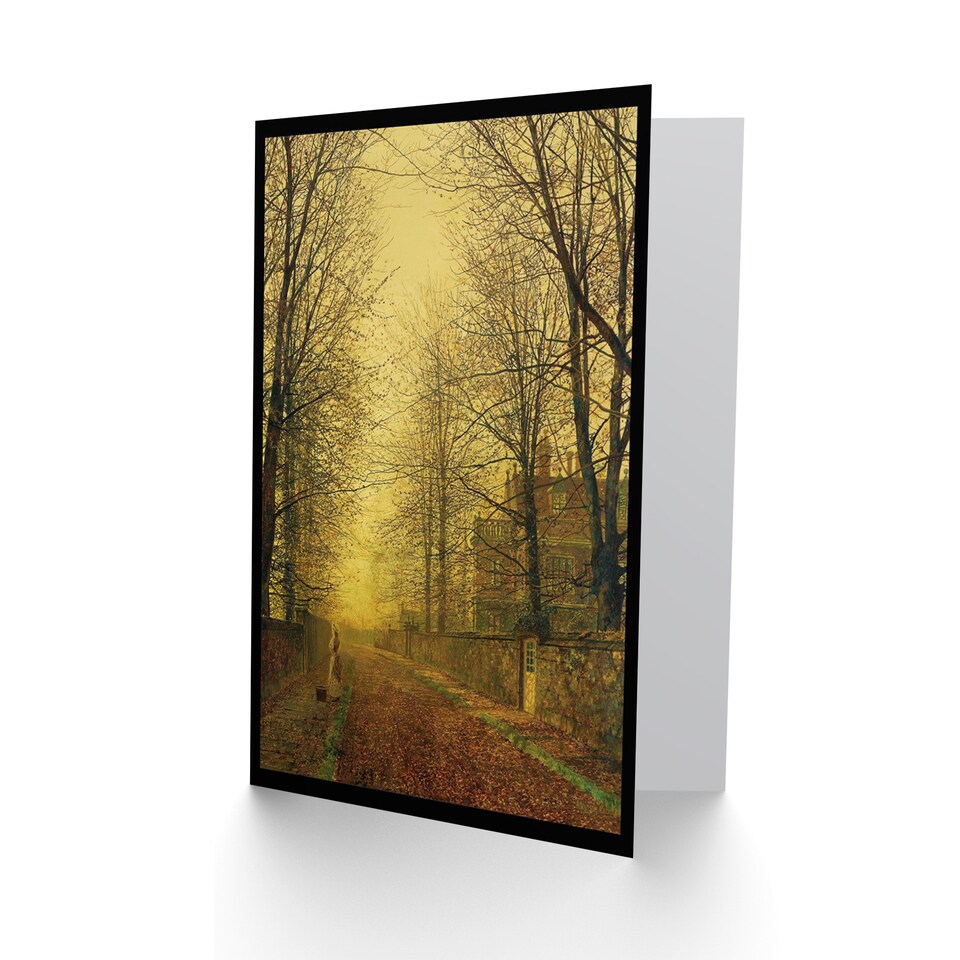image 1 of John Atkinson Grimshaw Autumns Glow Greetings Card