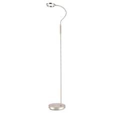 Modern Nickel Task Floor Lamp with LED Halo Ring and CCT Memory Dimmer
