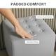 image 9 of HOMCOM Square Footstool Small Ottoman w/ Wood Legs for Bedroom Light Grey Grey