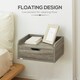 image 5 of HOMCOM Floating Nightstand Set of 2, Nightstand with Drawer, Grey