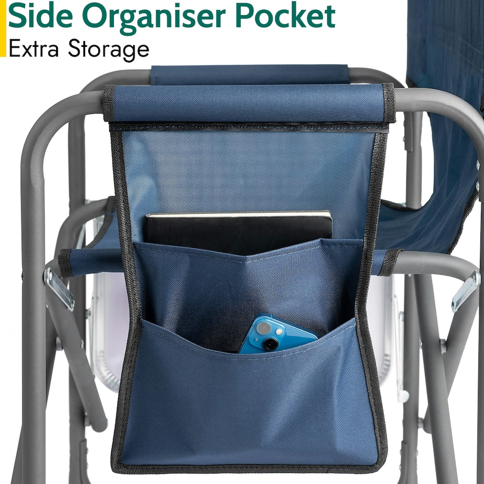 image 1 of Folding Directors Chair With Side Table