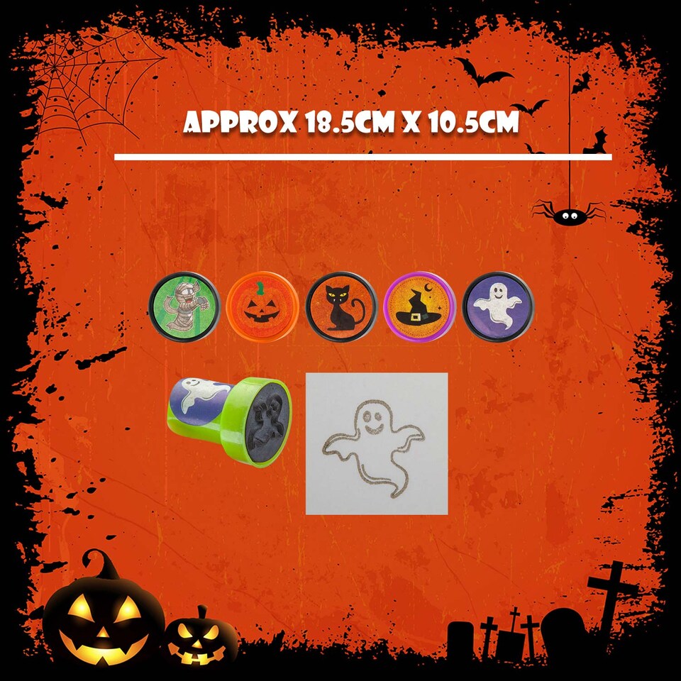 image 1 of PMS Halloween Mini Stampers Spooky Designs - Pack of 8 Multicolour