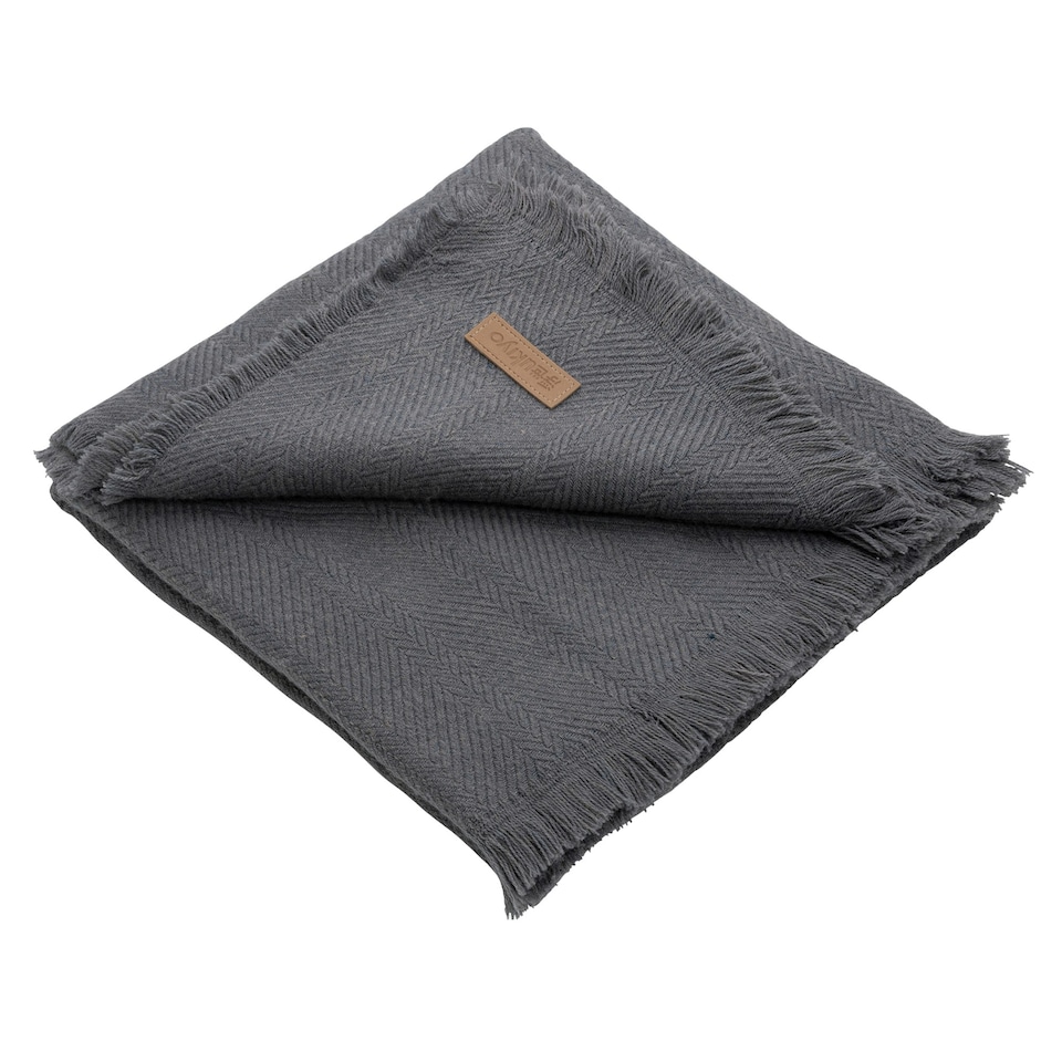 image 1 of Ukiyo Polylana Woven Aware Blanket - Grey - One Size Grey