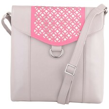 Leather Magnetic Fastening Adjustable Strap Cross Body Shoulder Bag White | Ivory