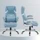 image 7 of Vinsetto Fabric Office Desk Chair w/ Adjustable Height Tilt Function Blue Blue | White accents