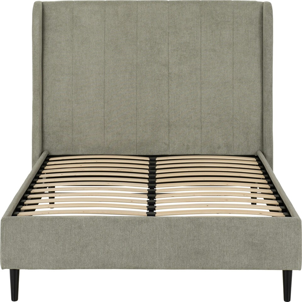 image 1 of Amelia 4ft 6in Velvet Bed Grey | Dark Grey