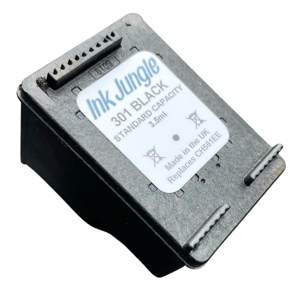 image 1 of Ink Jungle 301 Black Refilled Ink Cartridge - Replaces HP 301 Black