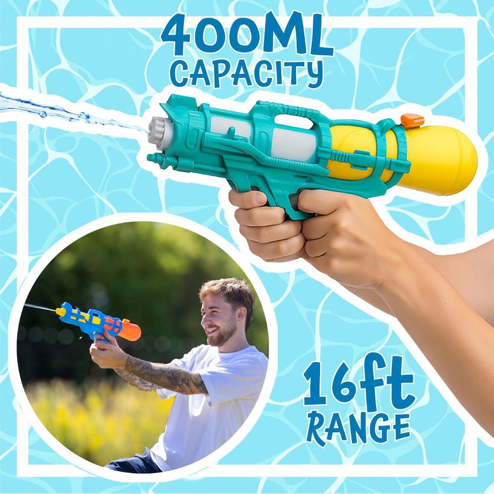 image 1 of Water Shooter for Kids Summer Blaster - Medium Water Blaster 15" x 6"/37cm x 16cm - Kids Water Shooter – Swimming Pool & Beach Party Water Blaster for Summer Fun