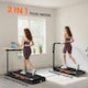 image 3 of HOMCOM 1-6 km/h Folding Motorised Treadmill Walking w/ Remote Control Black