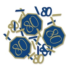 Creative Party Foil Stamped 80th Confetti - Navy Blue/Gold - One Size