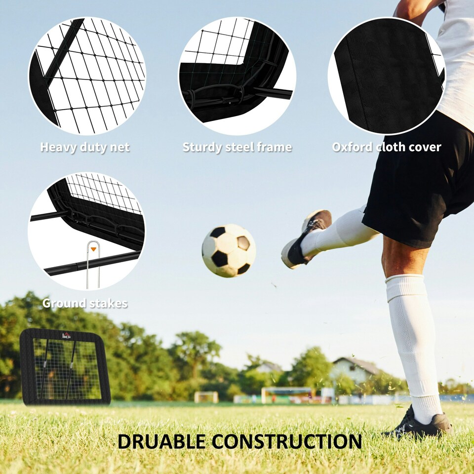 image 1 of HOMCOM Football Training Net, Target Goal W/ Adjustable Angles - Black