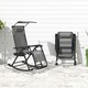 image 7 of Outsunny Folding Recliner Chair Outdoor Lounge Rocker Zero-Gravity Seat, Grey