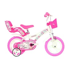 Dino Hello Kitty Kids 12" Wheel Bike - White/Pink
