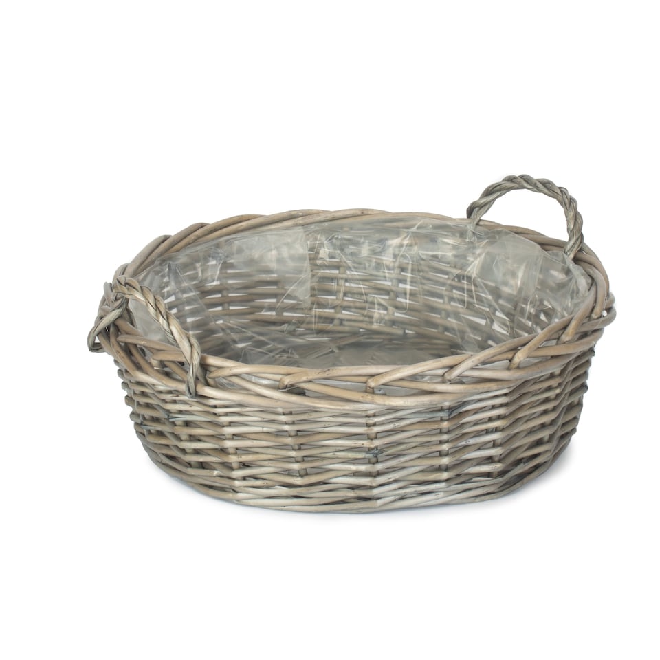 image 1 of Large Round Antique Wash Display Tray | Brown | Brown | Large