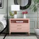 image 2 of Westerleigh Wide Nightstand Pale Pink Red | Red