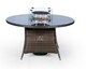 image 2 of Giardino Fire Pit 6 Seater Round Rattan Dining Table Brown