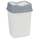 image 1 of Plastic Waste Recycling Bin With Butterfly Lid for Kitchen or Office | White | 5L Grey/White
