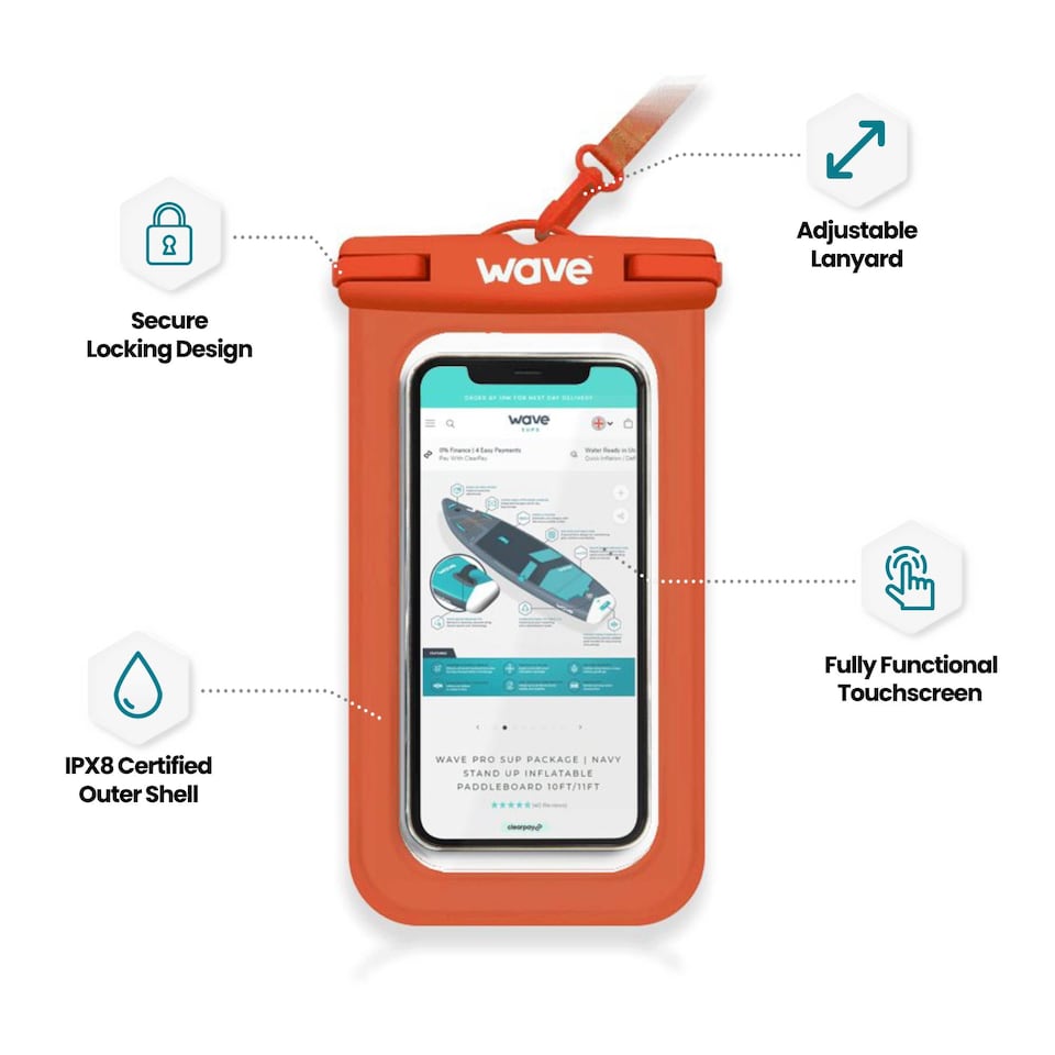 image 1 of Wave Waterproof Phone Cover, Orange