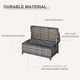 image 6 of Outsunny PE Rattan Outdoor Storage Bench, Aluminium Garden Bench with Storage Underneath with Zipped Inner Lining, Rods for Deck, Mixed Grey