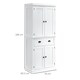 image 3 of HOMCOM Freestanding Kitchen Pantry Cupboard Storage Cabinet with Doors White