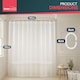 image 2 of Clear Shower Curtain 180x180cm with 12 Hooks Waterproof Plastic Bath Liner with Rust Proof Grommets Anti Mould and Easy to Install