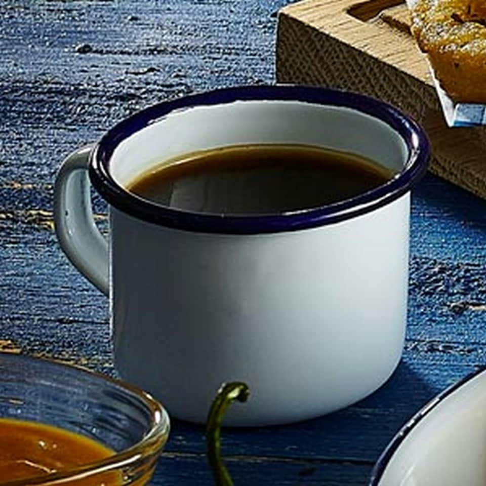 image 1 of Nimbus Enamelware Expresso Mug - White/Blue - 150ml