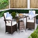 image 1 of Arizona Round Rattan Garden Bistro Table and Chairs Set 2 Seater | Brown | Brown