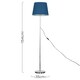 image 3 of ValueLights Charlie Chrome Floor Lamp Navy Taper Shade & Bulb 