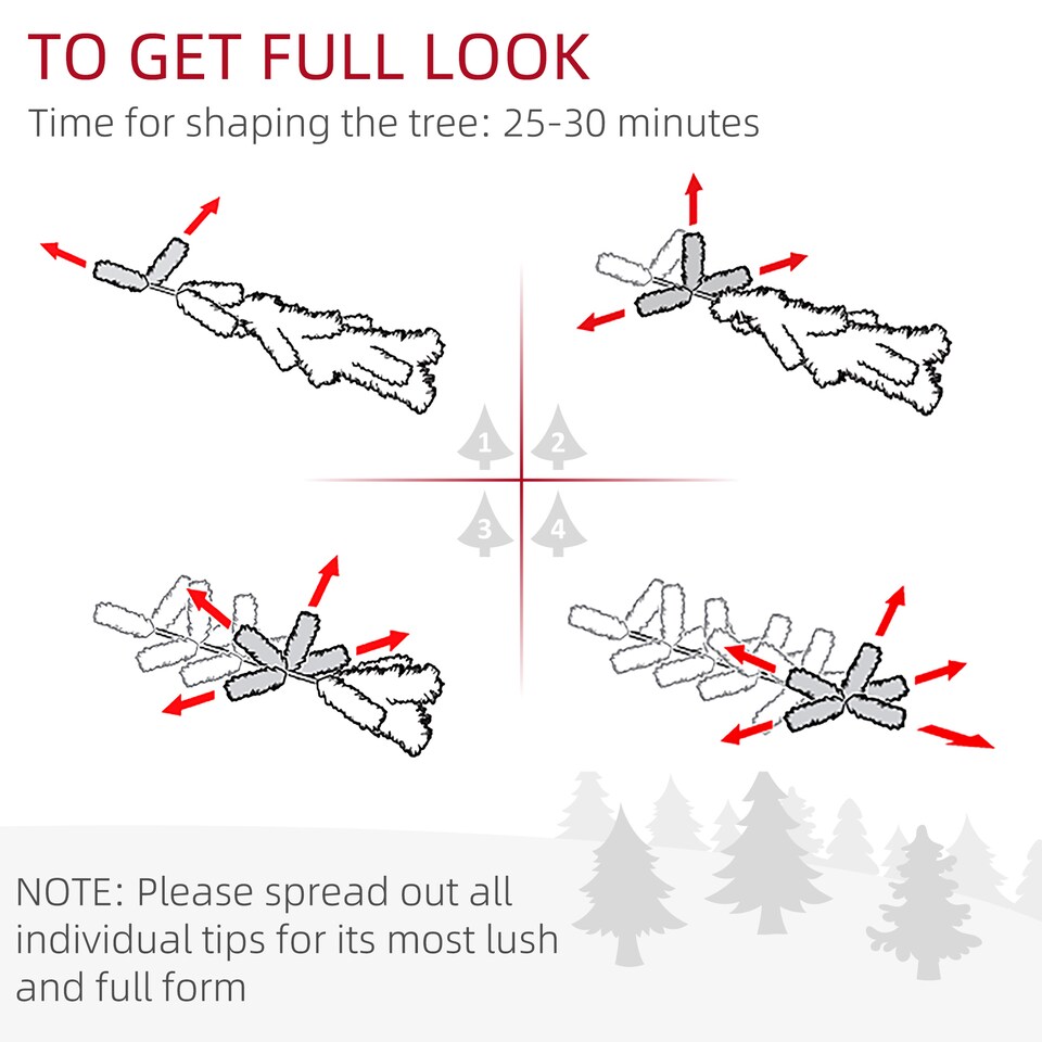 image 1 of HOMCOM 6FT Artificial Snow Dipped Christmas Tree mas Pencil Tree Holiday Home Indoor Decoration with Foldable Black Stand, Green