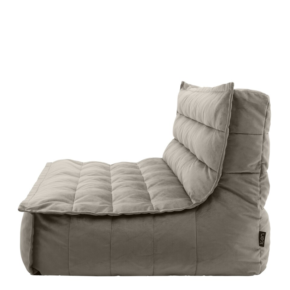 image 1 of icon Kota Velvet XL Bean Bag Sofa Grey Bean Bag Chair Grey | Grey