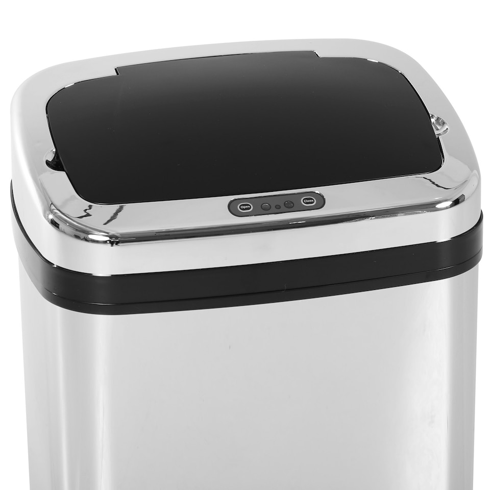 image 1 of HOMCOM 30L Automatic Kitchen Bin with Lid and Infrared Motion Sensor Silver Silver