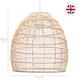 image 7 of Traditional Vintage Spiral Cage Design Natural Brown Rattan Ceiling Lamp Shade | Brown