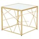 image 2 of Interiors by Premier Farran Gold Finish Side Table With Mirror Top
