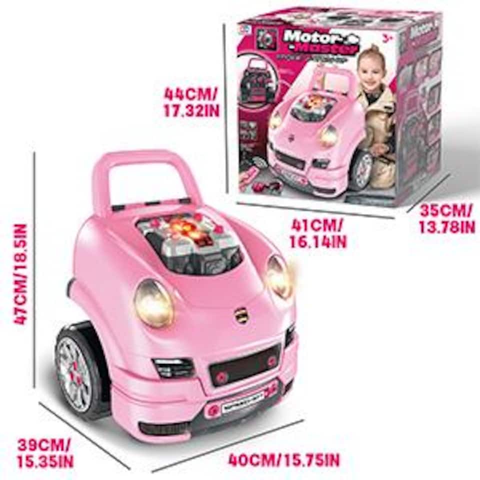 image 1 of Kids Mechanic Truck Disassembly Play Set - Realistic Build and Repair Toy Truck with Remote Key, Tools, Sound & Light Functions, Removable Engine and Push to Drive Feature (Pink), Educational Role Play Gift for Ages 3 plus