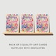 image 2 of Retro Hippy Flower Birthday Card Colourful Fun Set of 3 Greeting Cards Blank