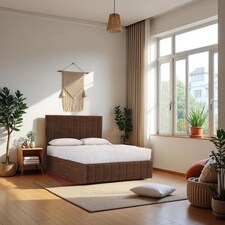 Paris Bed & Mattress, 2 Drawers Same Side & 24"Headboard+12"Footboard