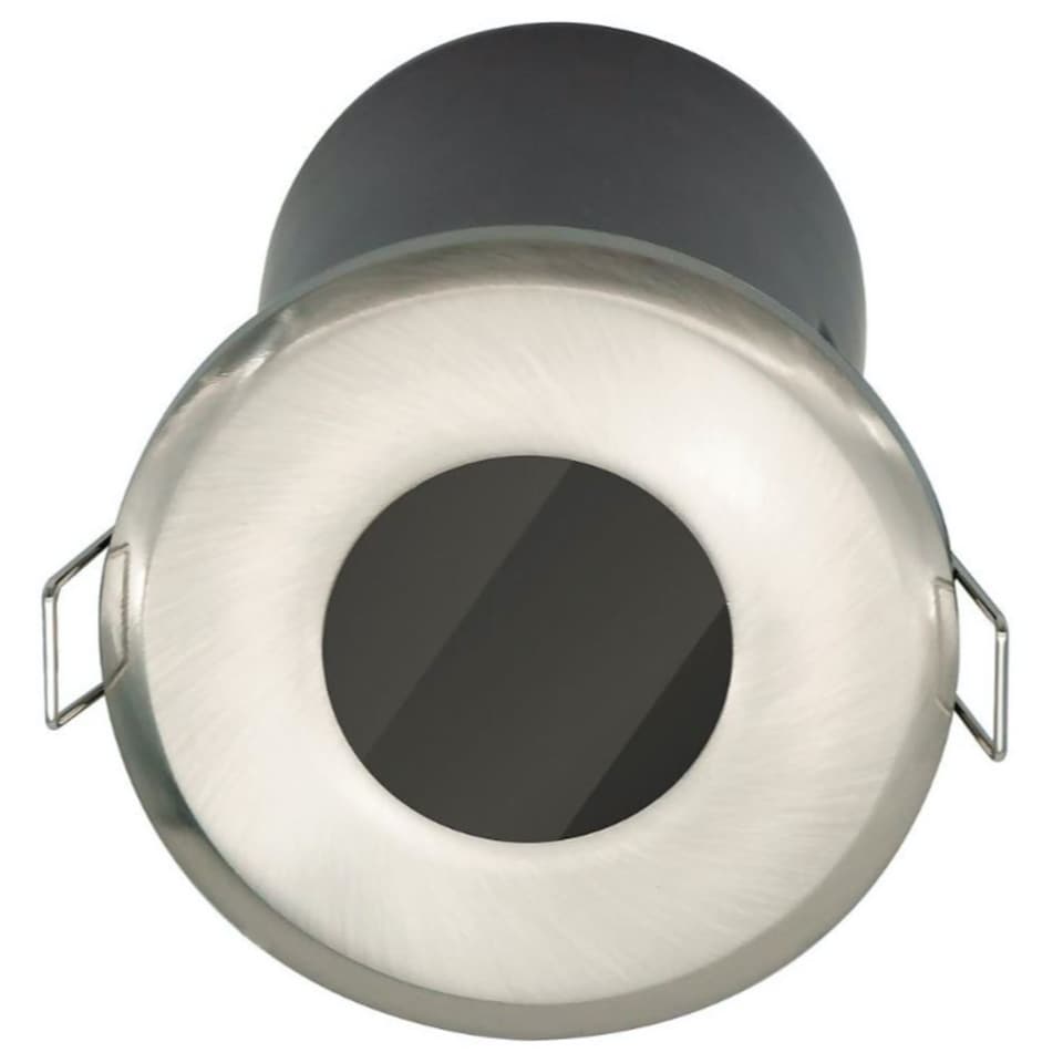 image 1 of Set of 20 Fire Rated Bathroom Downlights - Brushed Steel IP65 Recessed Downlight | Chrome | Clear | 20