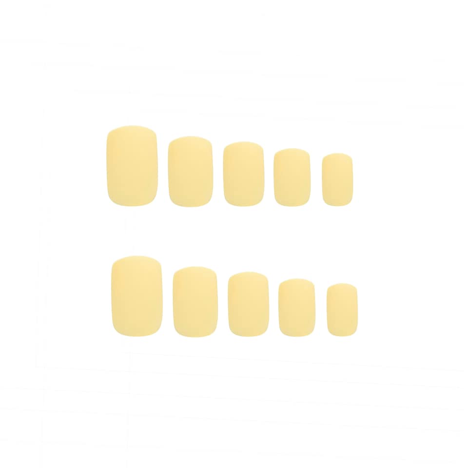 image 1 of Invogue Matte Pastel Yellow Square Nails (24 Pieces)