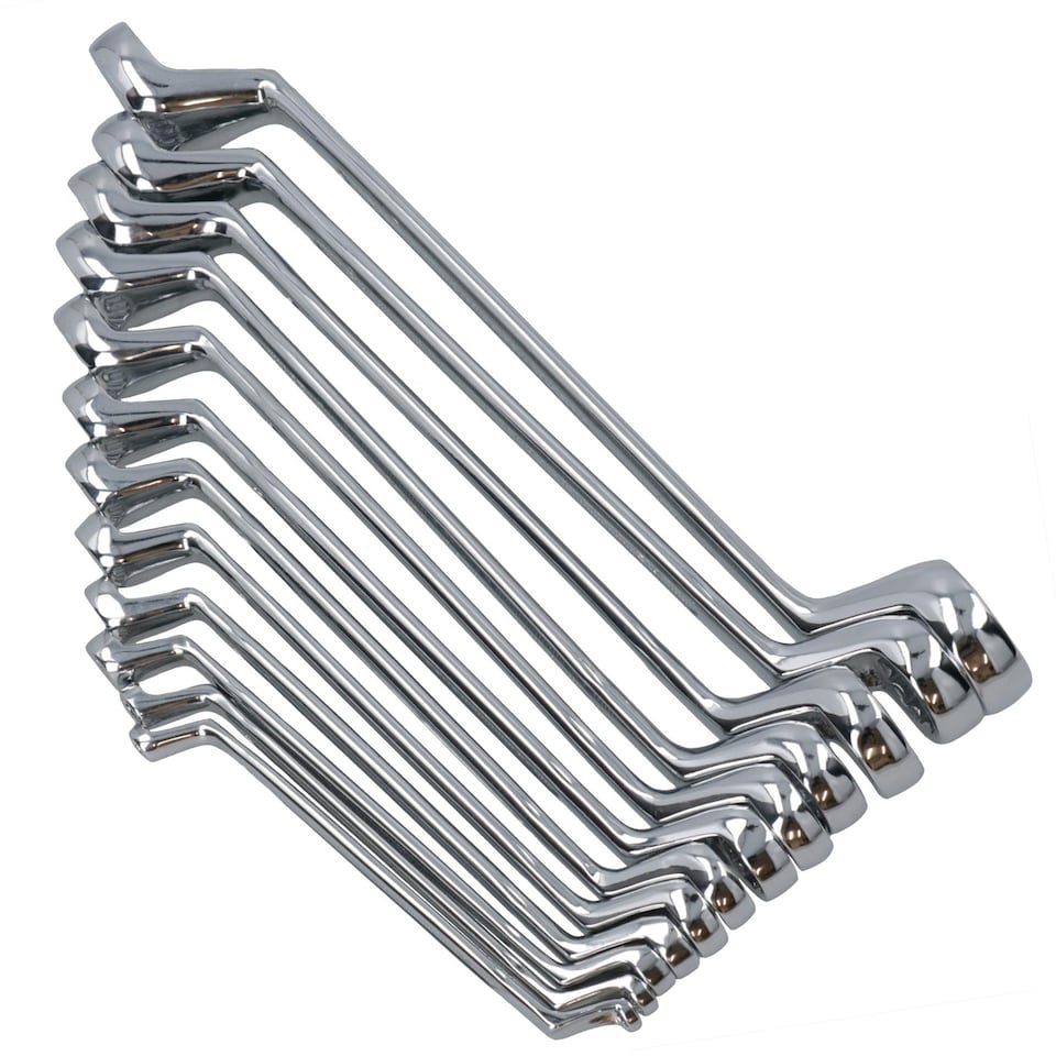 image 1 of Metric Double Ended Ring Spanners 35 Degree Offset Spanner 6mm - 32mm 12pc